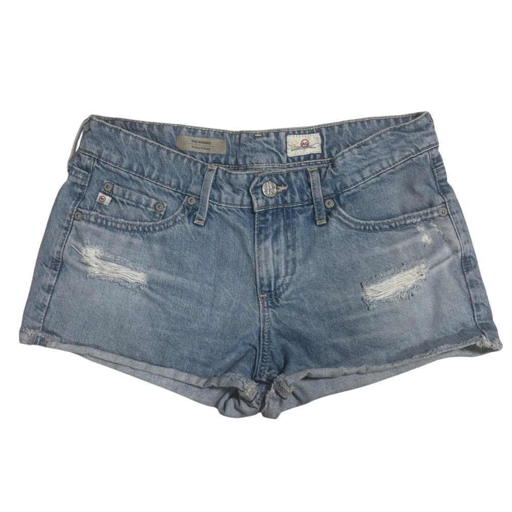 AG Adriano Goldschmied The Bonnie Relaxed Shorts Light Wash Festival Fray 25